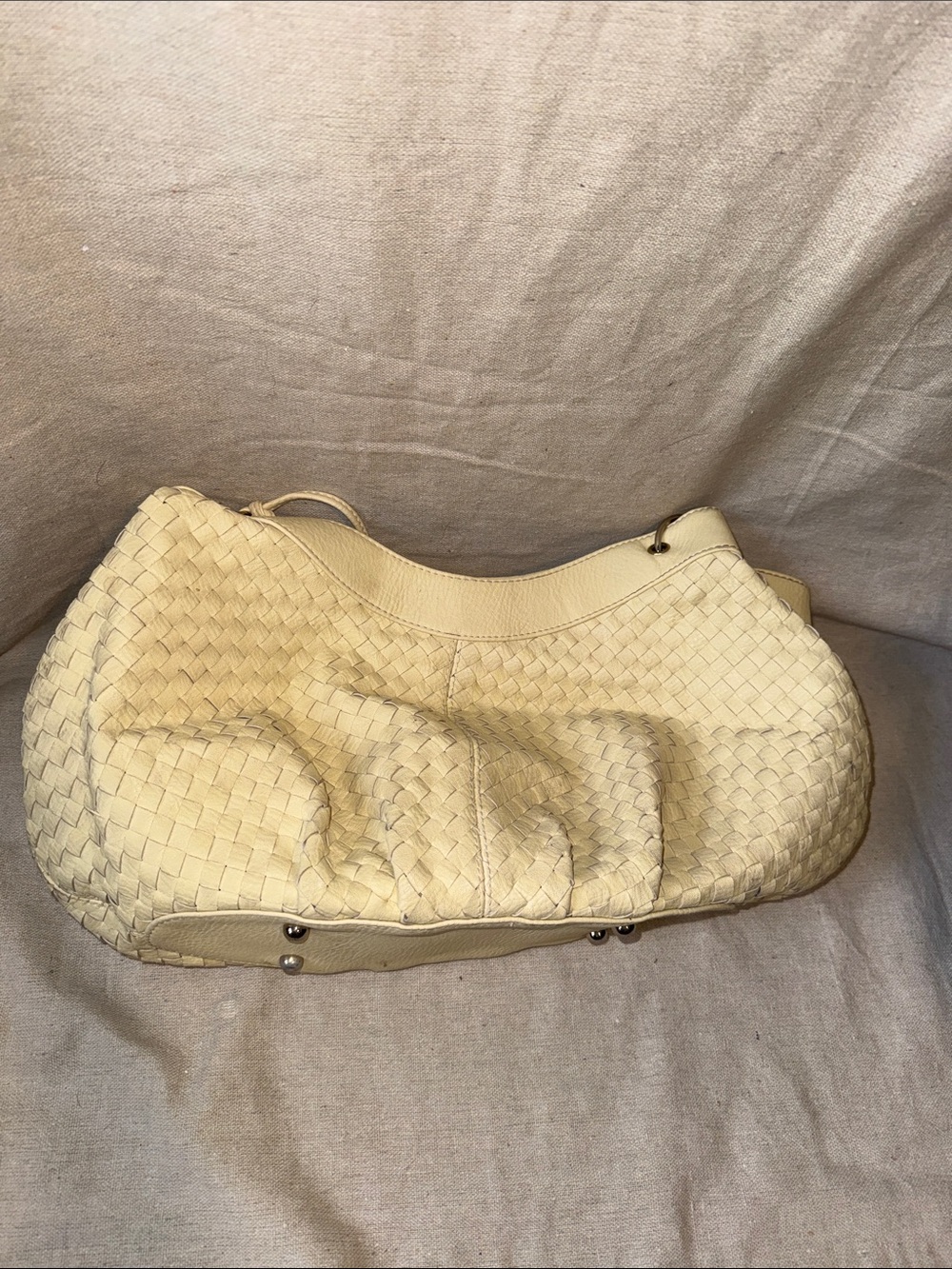 Loeffler Randall Woven Leather Hobo in Cream